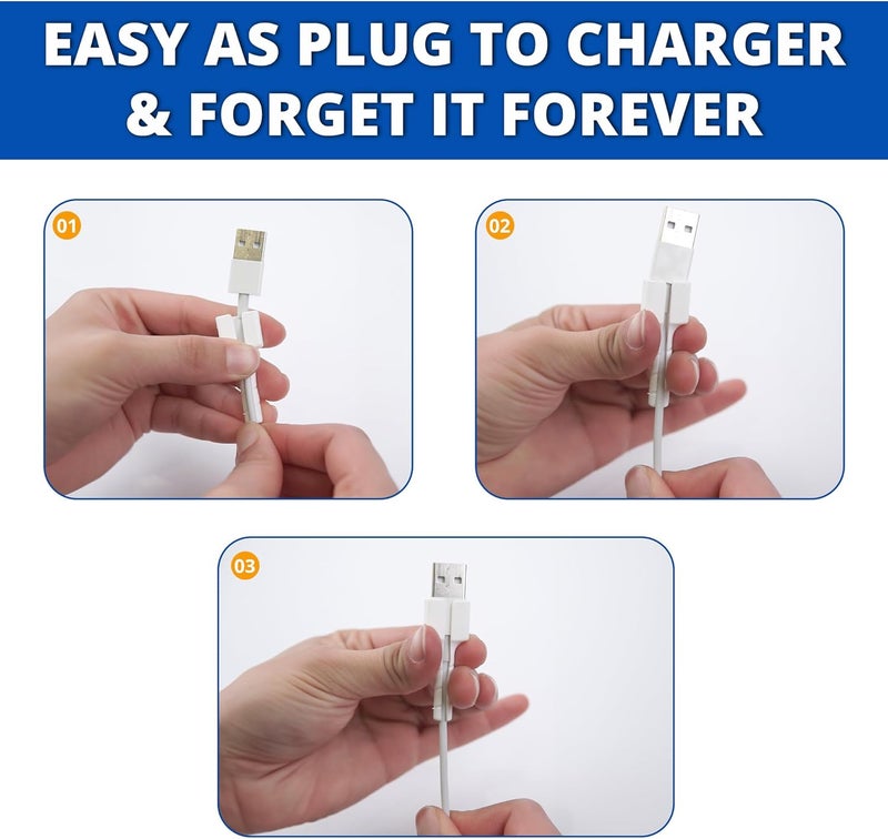 Gorilla Case 16-Piece Charger Cable Kit - USB C & Lightning Cable Protectors, Cable Holders, White - Image 3